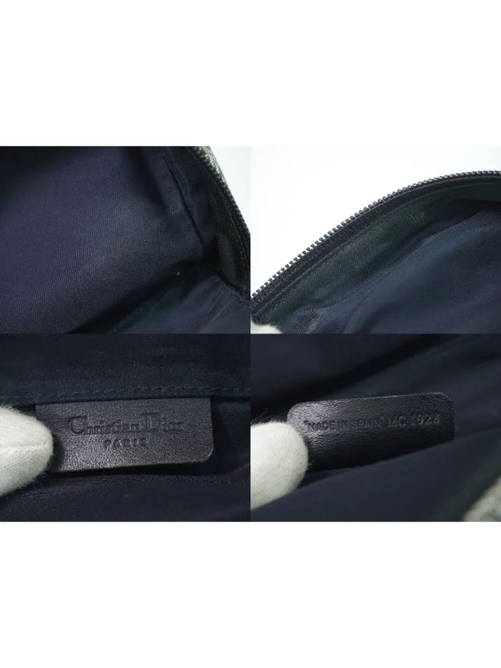 Dior Saddle Trotter Pouch Case Canvas Navy